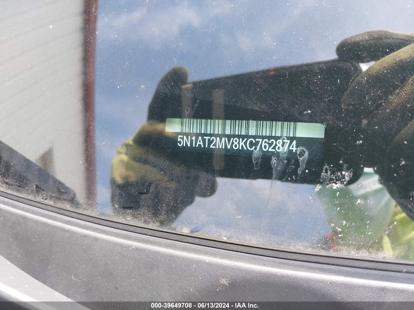 2019 Nissan Rogue Sv VIN: 5N1AT2MV8KC762874 Lot: 39649708