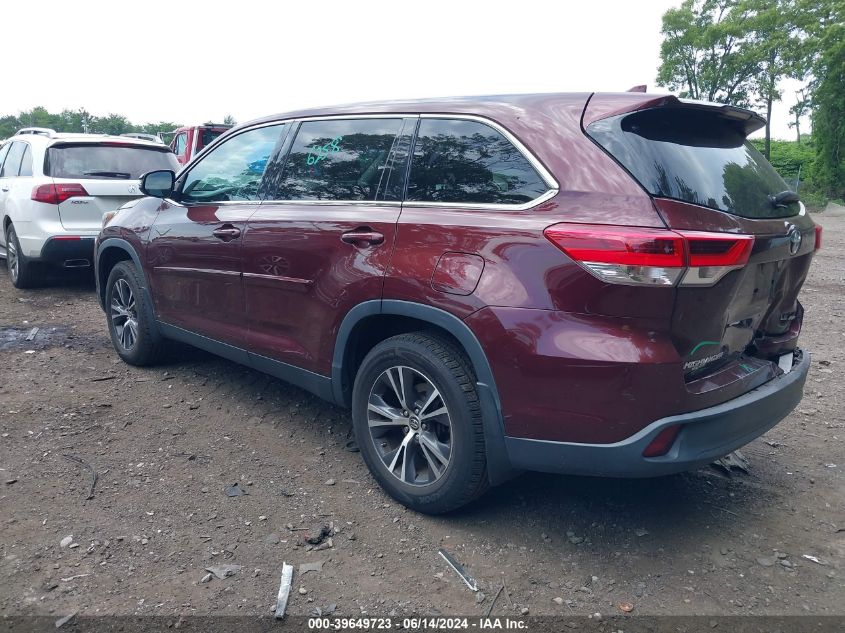 2019 Toyota Highlander Le Plus VIN: 5TDBZRFHXKS985603 Lot: 39649723