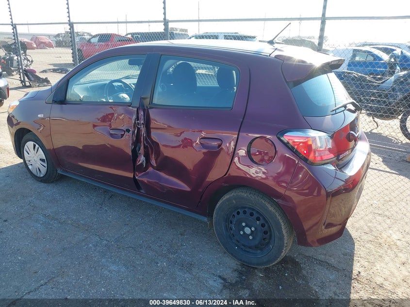 VIN ML32AUHJXMH010801 2021 MITSUBISHI MIRAGE CARBONITE EDITION/ES/LE