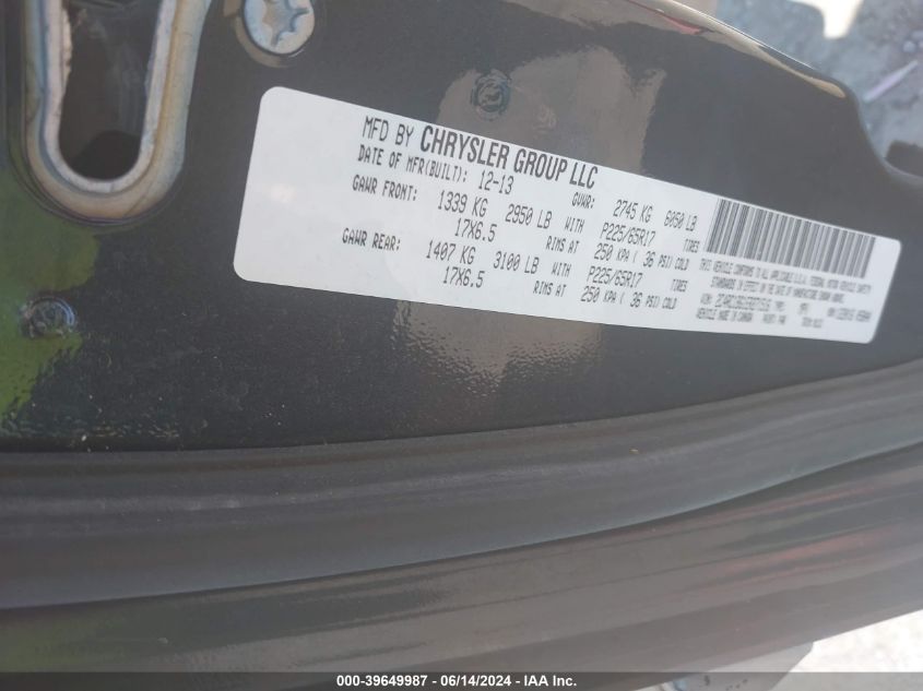 2014 Chrysler Town & Country Touring VIN: 2C4RC1BG1ER271516 Lot: 39649987