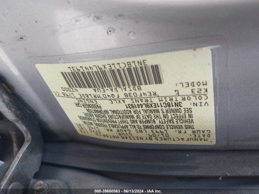 2009 Nissan Versa 1.8S VIN: 3N1BC11EX9L441931 Lot: 39650063