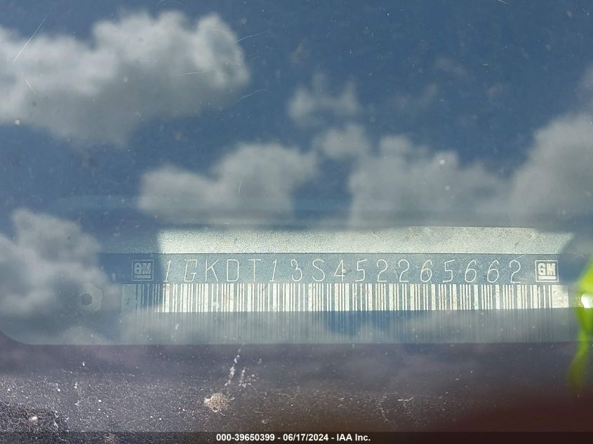 2005 GMC Envoy Sle VIN: 1GKDT13S452265662 Lot: 39650399