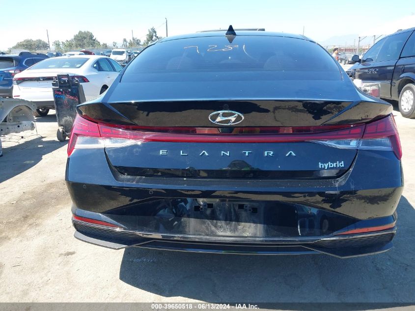 2023 Hyundai Elantra Hybrid Limited VIN: KMHLN4AJ1PU078315 Lot: 39650518