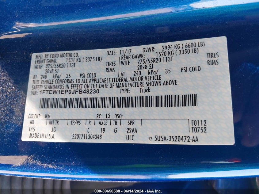 2018 FORD F-150 XL - 1FTEW1EP0JFB48230