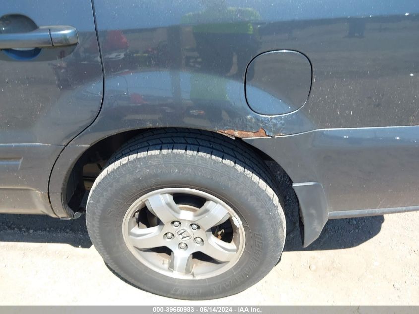 2006 Honda Pilot Ex-L VIN: 5FNYF18746B011196 Lot: 39650983