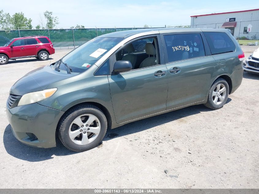 2011 Toyota Sienna Base V6 VIN: 5TDZK3DC3BS018550 Lot: 39651143