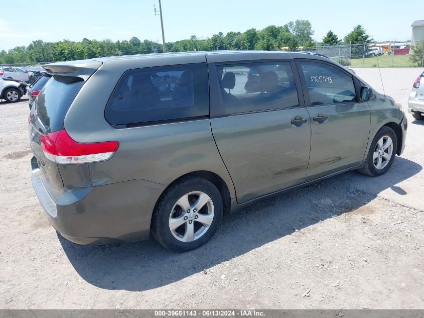 2011 Toyota Sienna Base V6 VIN: 5TDZK3DC3BS018550 Lot: 39651143