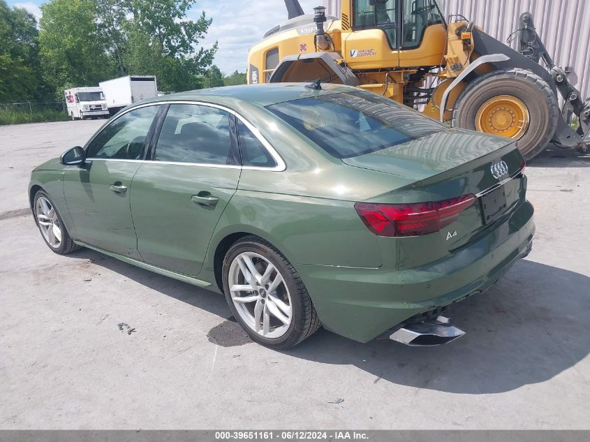 2023 Audi A4 Premium Plus 45 Tfsi S Line Quattro S Tronic VIN: WAUEAAF45PN015395 Lot: 39651161