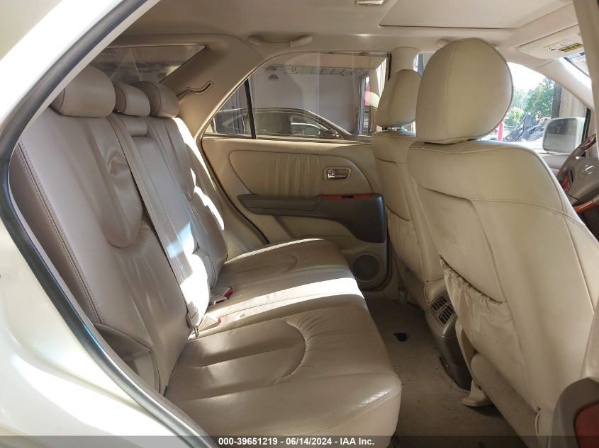 2003 Lexus Rx 300 VIN: JTJHF10UX30314346 Lot: 39651219