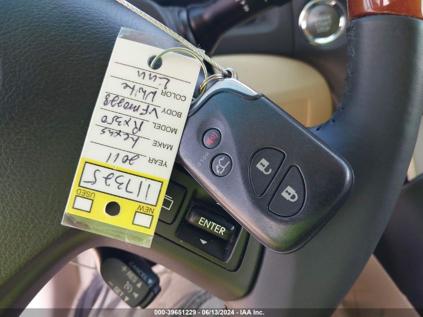 2011 Lexus Rx 350 VIN: 2T2BK1BA2BC090142 Lot: 39651229