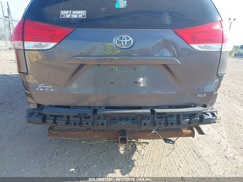 2012 Toyota Sienna Xle V6 8 Passenger VIN: 5TDYK3DC7CS199990 Lot: 39651392