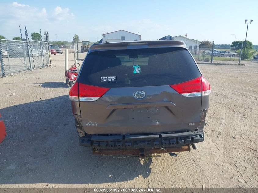 2012 Toyota Sienna Xle V6 8 Passenger VIN: 5TDYK3DC7CS199990 Lot: 39651392