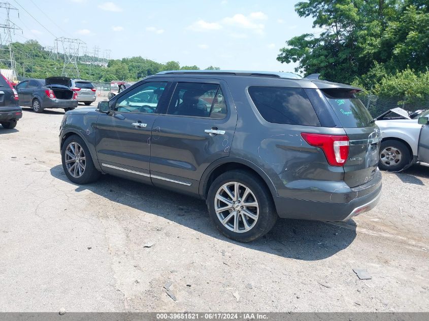 2016 Ford Explorer Limited VIN: 1FM5K7F80GGC13453 Lot: 39651521