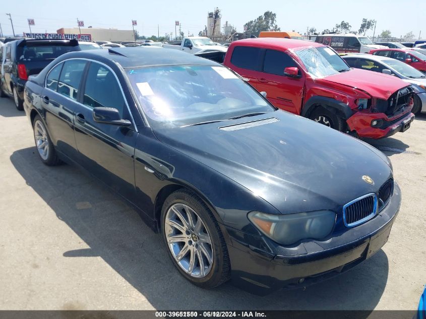 2002 BMW 745I VIN: WBAGL63402DP55620 Lot: 39651550