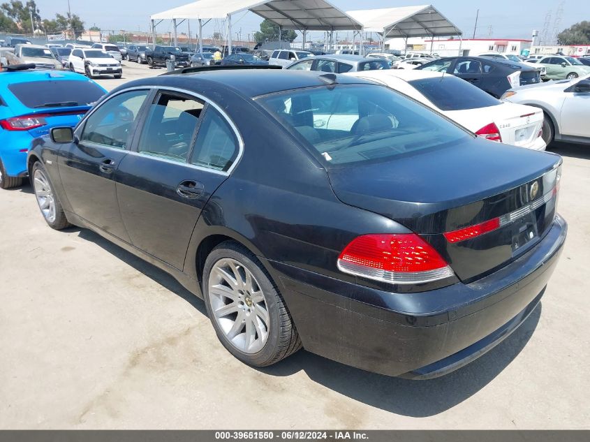 2002 BMW 745I VIN: WBAGL63402DP55620 Lot: 39651550