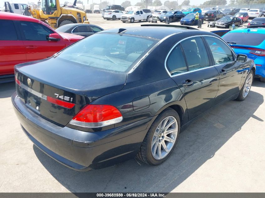 2002 BMW 745I VIN: WBAGL63402DP55620 Lot: 39651550