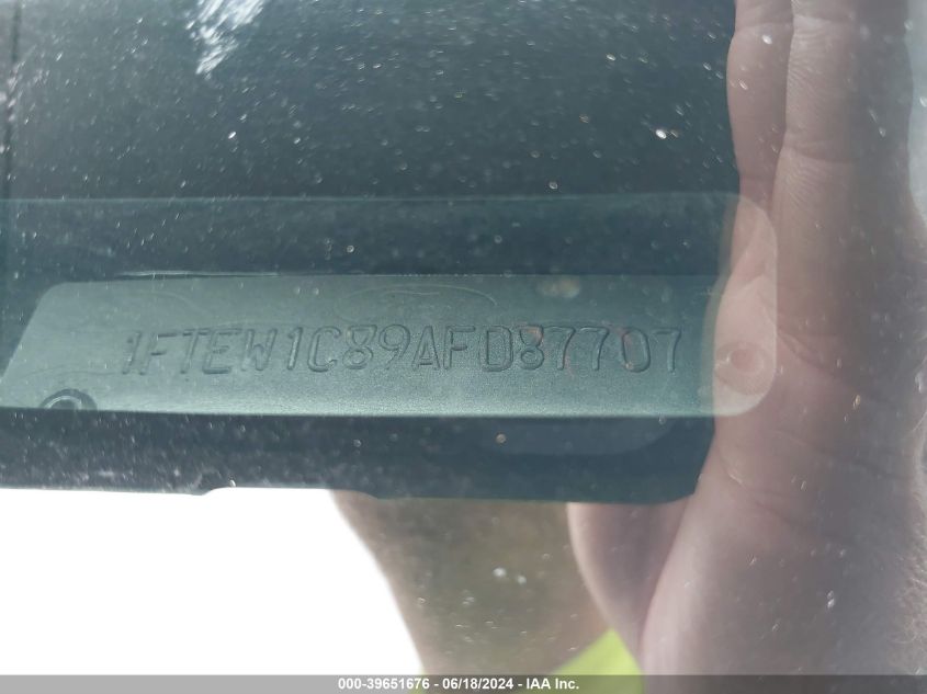 2010 Ford F-150 Fx2 Sport/Xl/Xlt VIN: 1FTEW1C89AFD87707 Lot: 39651676