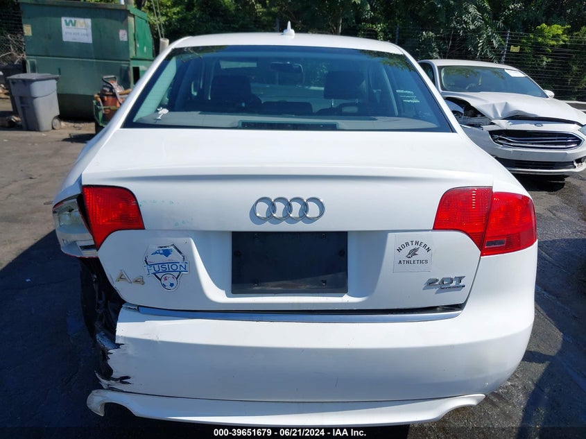 2008 Audi A4 2.0T/2.0T Special Edition VIN: WAUDF78E28A148887 Lot: 39651679