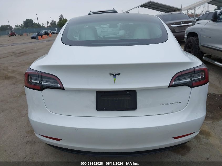 2022 Tesla Model 3 Long Range Dual Motor All-Wheel Drive VIN: 5YJ3E1EB7NF136181 Lot: 39652028