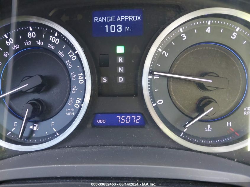 2012 Lexus Is 250 VIN: JTHBF5C20C5175663 Lot: 39652453