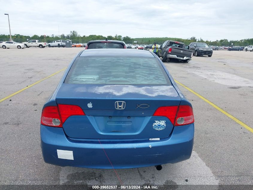 2008 Honda Civic Lx VIN: 1HGFA165X8L086834 Lot: 39652537