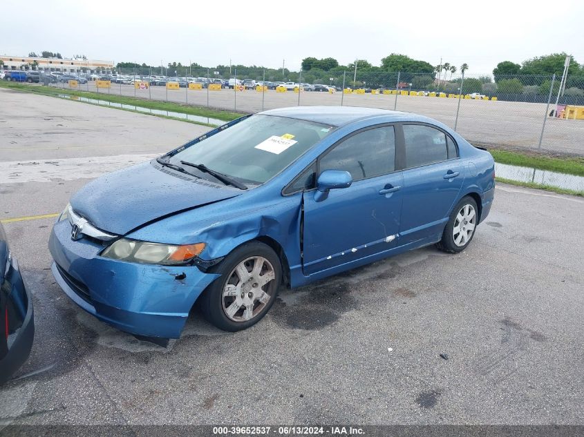 2008 Honda Civic Lx VIN: 1HGFA165X8L086834 Lot: 39652537