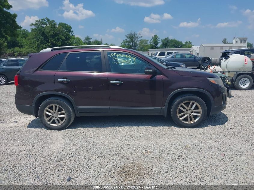 2014 Kia Sorento Lx VIN: 5XYKT3A62EG493959 Lot: 39652624