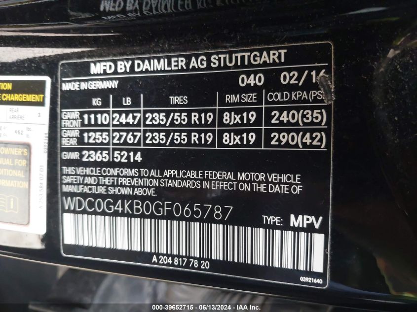 WDC0G4KB0GF065787 2016 Mercedes-Benz Glc 300 4Matic