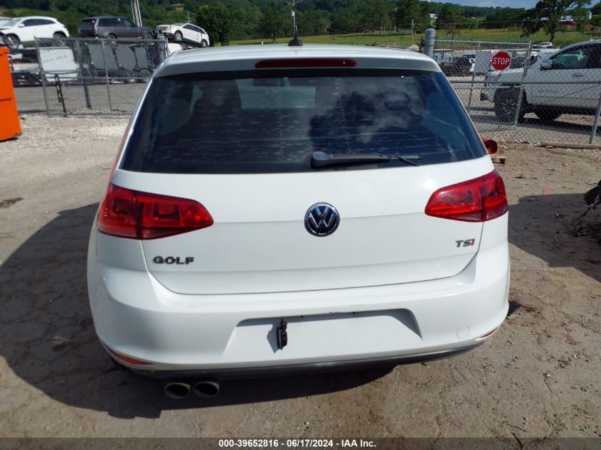 2015 Volkswagen Golf Tsi S 4-Door VIN: 3VW217AU7FM014321 Lot: 39652816