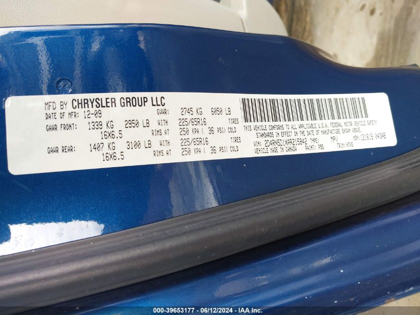 2010 Dodge Grand Caravan Sxt VIN: 2D4RN5D1XAR215842 Lot: 39653177