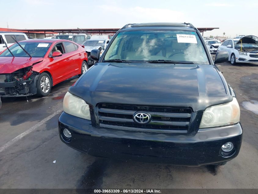 2007 Toyota Highlander V6 VIN: JTEGP21A370129451 Lot: 39653309