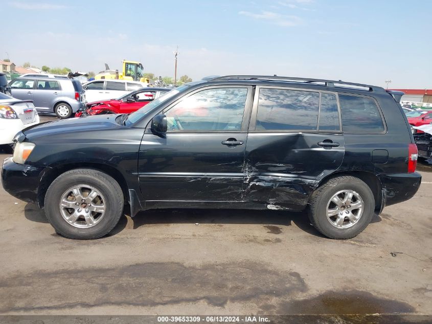 2007 Toyota Highlander V6 VIN: JTEGP21A370129451 Lot: 39653309