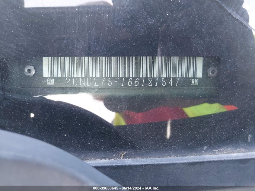 2006 Chevrolet Equinox Lt VIN: 2CNDL73F166181347 Lot: 39653645