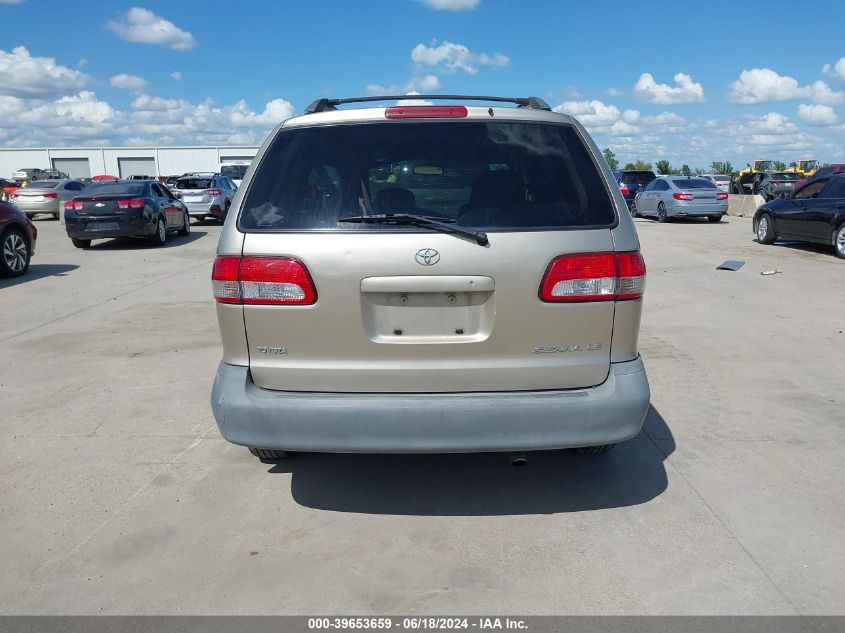 2001 Toyota Sienna Le VIN: 4T3ZF13C31U381891 Lot: 39653659