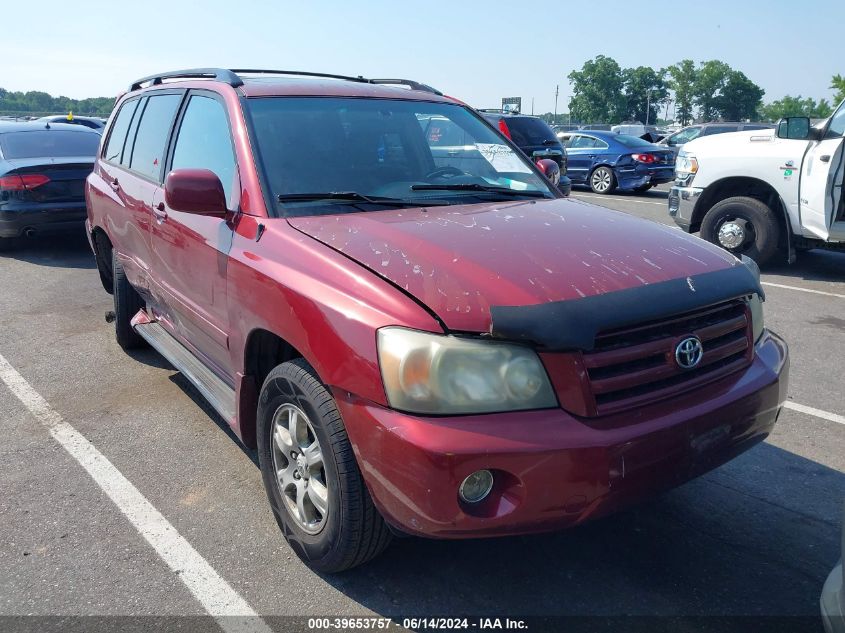 2004 Toyota Highlander V6 VIN: JTEEP21A540043433 Lot: 39653757