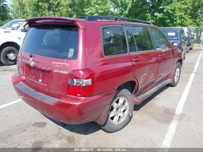 2004 Toyota Highlander V6 VIN: JTEEP21A540043433 Lot: 39653757