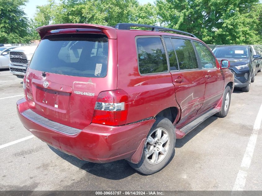 2004 Toyota Highlander V6 VIN: JTEEP21A540043433 Lot: 39653757