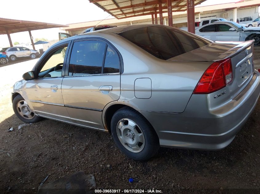 2004 Honda Civic Hybrid VIN: JHMES96664S017698 Lot: 39653917