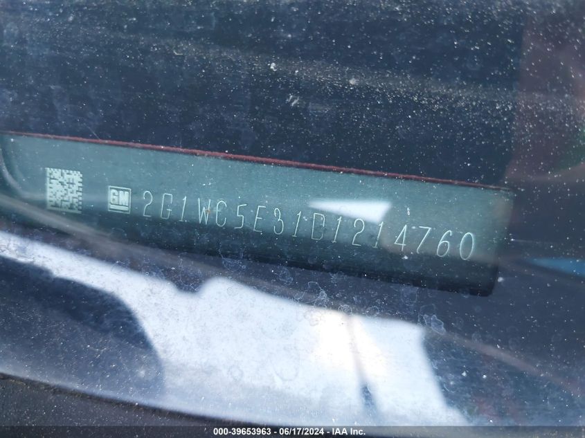 2013 Chevrolet Impala Ltz VIN: 2G1WC5E31D1214760 Lot: 39653963