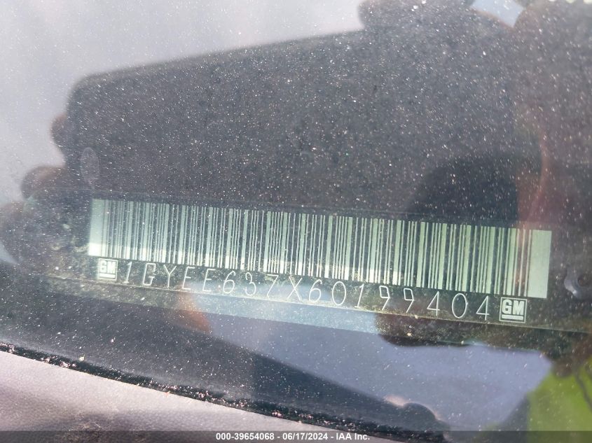 2006 Cadillac Srx V6 VIN: 1GYEE637X60199404 Lot: 39654068