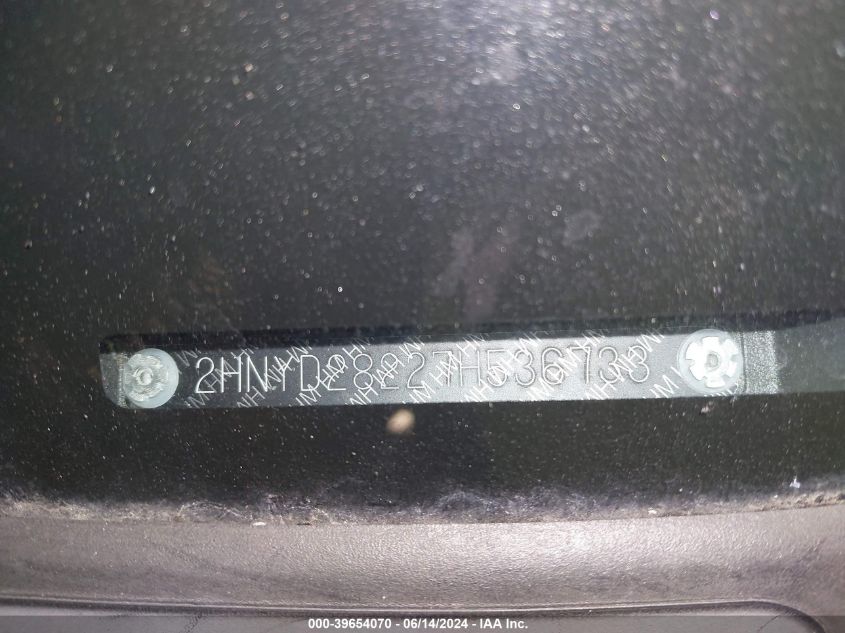 2007 Acura Mdx VIN: 2HNYD28227H536733 Lot: 39654070