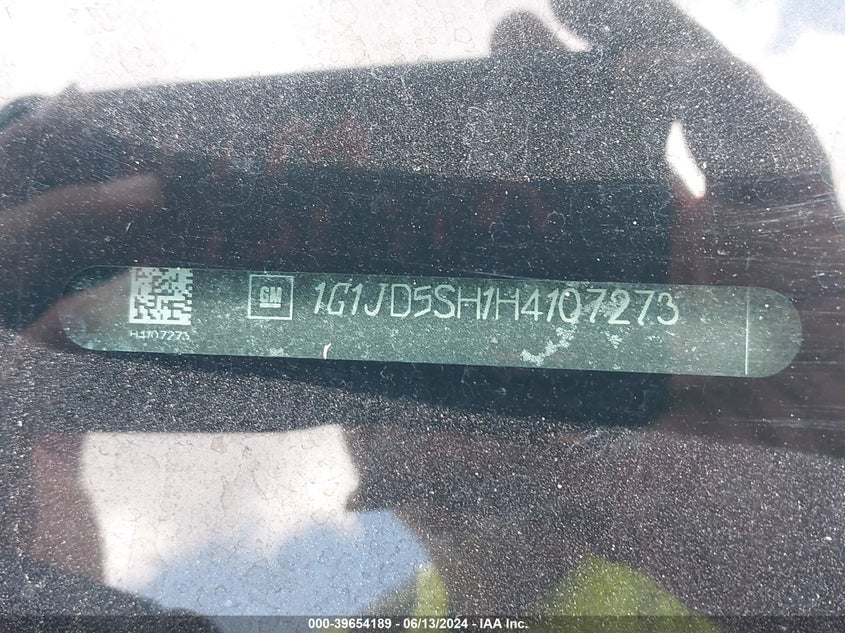 2017 Chevrolet Sonic Lt Auto VIN: 1G1JD5SH1H4107273 Lot: 39654189