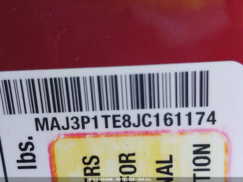 2018 Ford Ecosport Se VIN: MAJ3P1TE8JC161174 Lot: 39654246