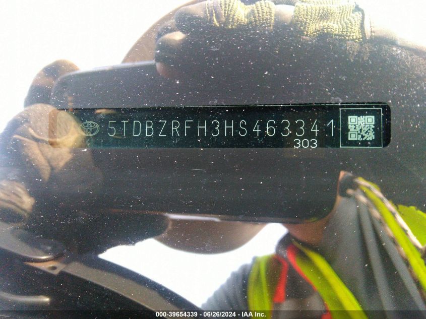 2017 Toyota Highlander Le/Le Plus VIN: 5TDBZRFH3HS463341 Lot: 39654339