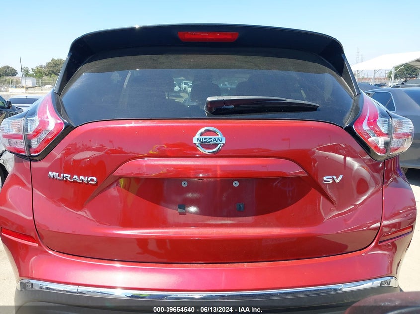2016 Nissan Murano Sv VIN: 5N1AZ2MG4GN110023 Lot: 39654540