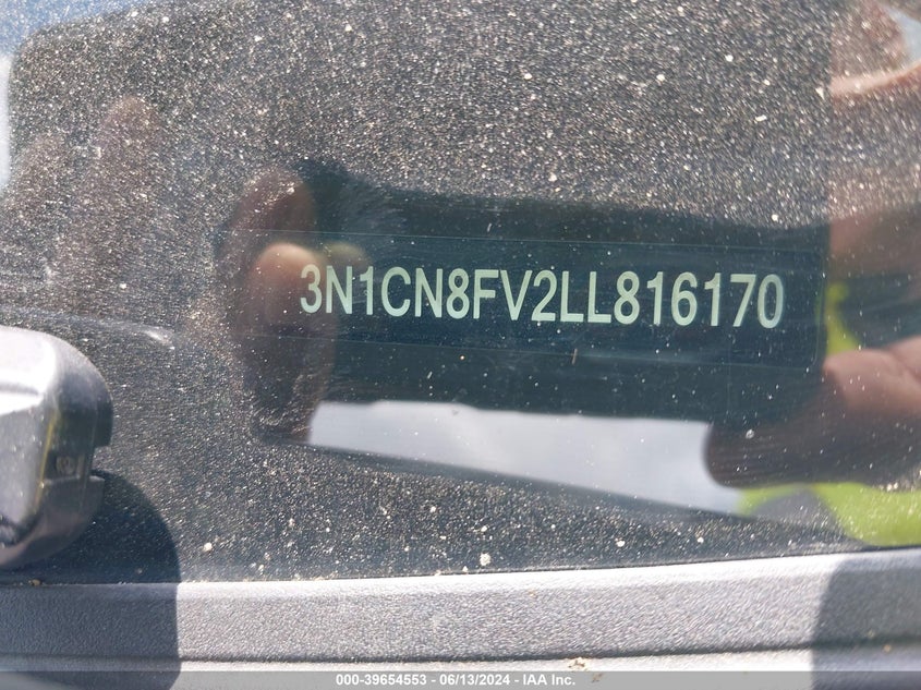 2020 Nissan Versa Sr Xtronic Cvt VIN: 3N1CN8FV2LL816170 Lot: 39654553