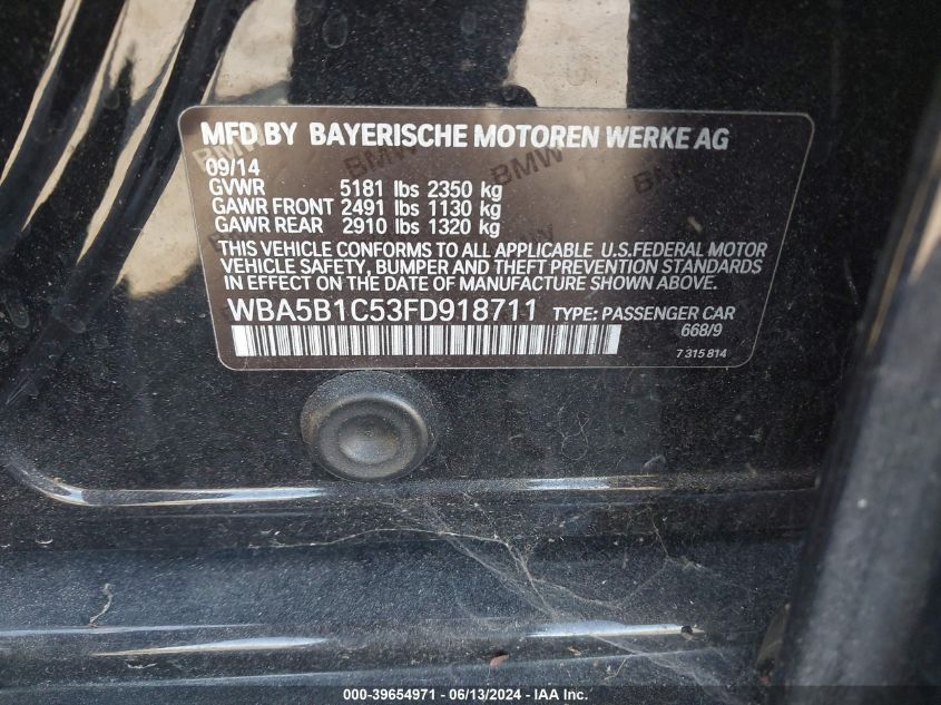 WBA5B1C53FD918711 2015 BMW 535I