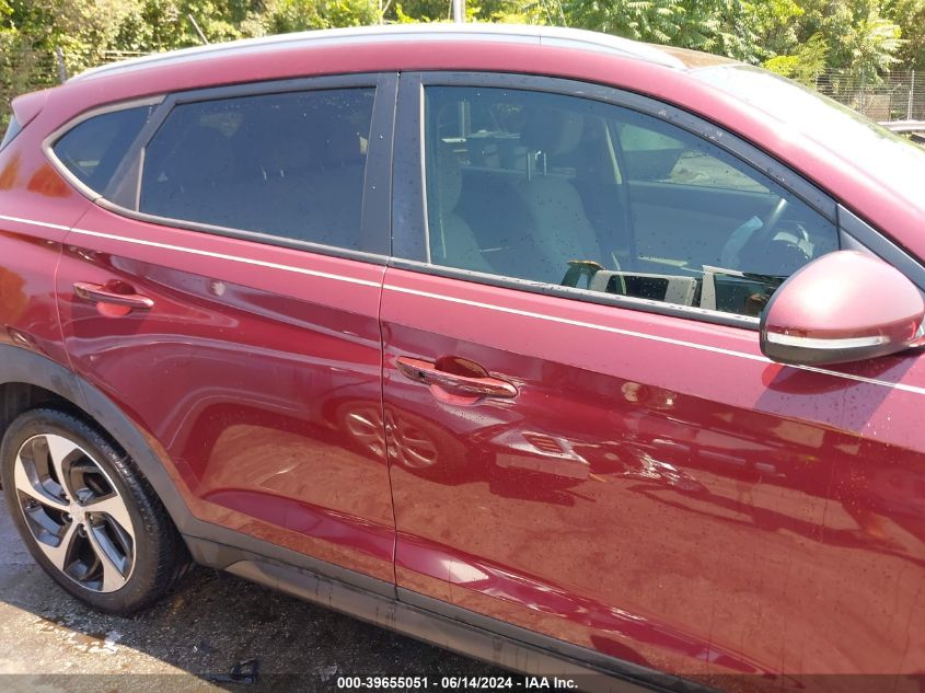 2016 Hyundai Tucson Sport VIN: KM8J33A27GU095426 Lot: 39655051