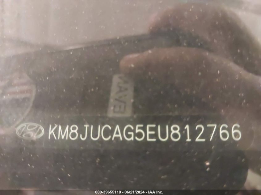 2014 Hyundai Tucson Se VIN: KM8JUCAG5EU812766 Lot: 39655110
