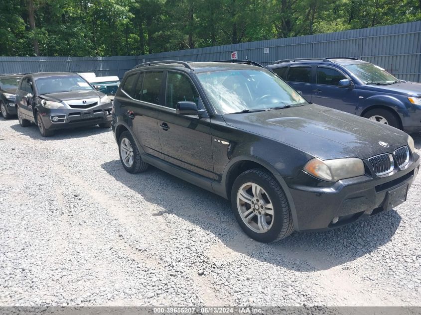 2006 BMW X3 3.0I VIN: WBXPA934X6WG79592 Lot: 39655207